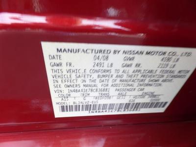 2008 Nissan Maxima 3.5 SE SUN ROOF,LOW MILES,SILVER  Sedan